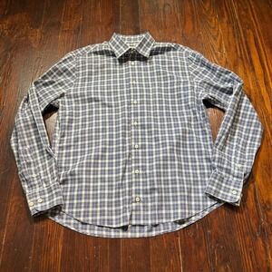 Gitman Bros Shirt Mens Large Blue Plaid Long Sleeve Button Front‎ MADE IN USA